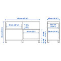 BESTÅ Storage combination w doors/drawers, dark grey/Lappviken/Stubbarp dark grey, 120x42x74 cm