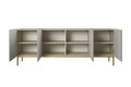 Four-Door Cabinet Nicole 200cm, cashmere, gold legs