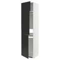 METOD High cab f fridge/freezer w 3 doors, white/Nickebo matt anthracite, 60x60x240 cm