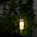 SOLVINDEN LED solar-powered lighting, cylinder/aluminium-colour