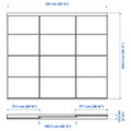 SKYTTA / AULI Sliding door combination, aluminium/mirror glass, 251x205 cm