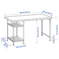 MITTCIRKEL / SPÄND Desk, lively pine effect/black, 140x60 cm