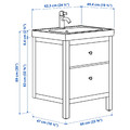 HEMNES / ORRSJÖN Wash-stnd w drawers/wash-basin/tap, white, 62x49x89 cm