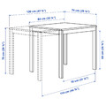 VIHALS / VIHALS Table and 2 chairs, white/white, 84/120x74 cm