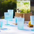 KALLSINNIG Glass, plastic/blue, 38 cl