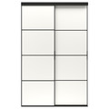 SKYTTA / MEHAMN Sliding door combination, black/double sided white, 152x240 cm