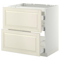 METOD / MAXIMERA Base cab f hob/2 fronts/3 drawers, white/Bodbyn off-white, 80x60 cm