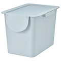 TRÖSKNING Bin with lid, light grey-blue, 25 l