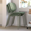 VIHALS / VIHALS Table and 4 chairs, white/green Tibbleby grey-green, 120/180x74 cm