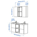 ENHET Bathroom, white/oak effect, 124x43x65 cm