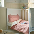 GULDVÄVARE 3-piece bedlinen set for cot, pale pink/beige, 60x120 cm