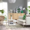 RIDSTIG Rug, flatwoven, off-white/green, 133x195 cm