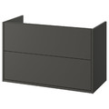 HAVBÄCK Wash-stand with drawers, dark grey, 100x48x63 cm