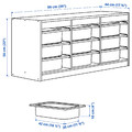 TROFAST Storage combination with boxes, grey/light red, 99x44x56 cm
