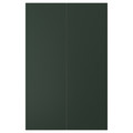 HAVSTORP 2-p door f corner base cabinet set, deep green, 25x80 cm