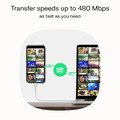 GREEN CELL Cable USB-C-USB-C PowerFlex 100W, silicone, 1.2m, green