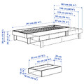 GLAMBERGET Bed frame with storage and mattress, pine/Vesteröy hard, 120x200 cm