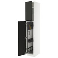 METOD High cabinet with cleaning interior, white/Upplöv matt anthracite, 40x60x220 cm