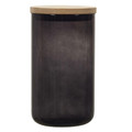 Elegant Glass Storage Jar with Bamboo Lid 1l, black