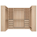 PAX Corner wardrobe, white stained oak effect, 113/276/113x201 cm