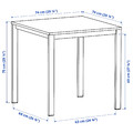VIHALS / VIHALS Table and 2 chairs, white white/green Tibbleby grey-green, 74x74 cm