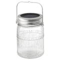 SOLVINDEN LED solar-powered table lamp, outdoor/jar clear, 15 cm