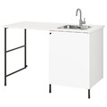 ENHET Storage combination for laundry, anthracite/white, 139x63.5x87.5 cm