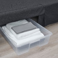NYHAMN 3-seat sofa-bed, with pocket spring mattress/Naggen dark grey