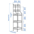 FRÖSJÖN Shelving unit, black, 40x156 cm