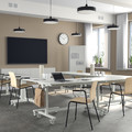 MITTZON Foldable table with castors, white, 140x70 cm