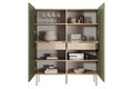 High Cabinet Sideboard with 2 Doors & 2 Drawers Desin 120, olive/nagano oak