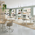MITTZON Desk sit/stand, electric birch veneer/white, 160x80 cm