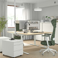 MITTZON Desk, birch veneer/white, 140x80 cm