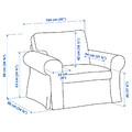 EKTORP Armchair and footstool, Kilanda light beige