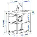ENHET / TVÄLLEN Open wash-stand with 2 shelves, white, 64x43x65 cm
