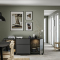 BESTÅ Storage combination with drawers, dark grey Lappviken/Stubbarp/Fällsvik anthracite, 180x42x74 cm