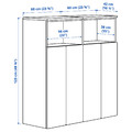 SMÅSTAD / PLATSA Storage combination, white black/white/stripe with 6 shelves, 120x42x123 cm