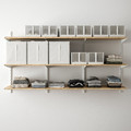 BOAXEL Shelving unit, white/oak, 187x40x101 cm