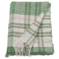 BISKOPSMÖSSA Throw, green/off-white, 130x170 cm