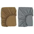 GULDVÄVARE Fitted sheet for cot, dark yellow/blue, 60x120 cm, 2 pack