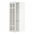 METOD Wall cabinet w shelves/glass door, white/Stensund white, 40x100 cm