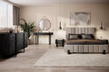Cabinet with 2 Doors & 3 Drawers Verica 150 cm, charcoal/black legs