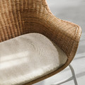 FRYKSÅS Armchair and footstool, rattan/Risane natural