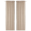 TRYSTÄVMAL Curtains, 1 pair, beige/white, 145x300 cm