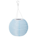 SOLVINDEN LED solar-powered pendant lamp, outdoor/globe light blue, 22 cm