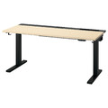 MITTZON Desk sit/stand, electric birch veneer/black, 140x60 cm