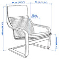 POÄNG Armchair and footstool, black-brown/Knisa black