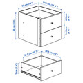 KALLAX Shelving unit with underframe, with 2 doors/4 drawers/black-brown, 77x147 cm