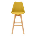 Bar Stool Norden Wood, high, PP, yellow