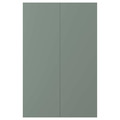 NICKEBO 2-p door f corner base cabinet set, matt grey-green, 25x80 cm